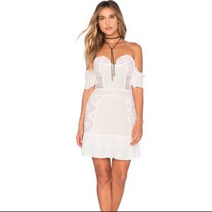 NWT For Love & Lemons White Mini Dress